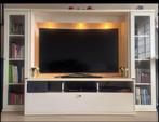 Meuble TV blanc avec bibliothèque et tiroir de rangement, Comme neuf