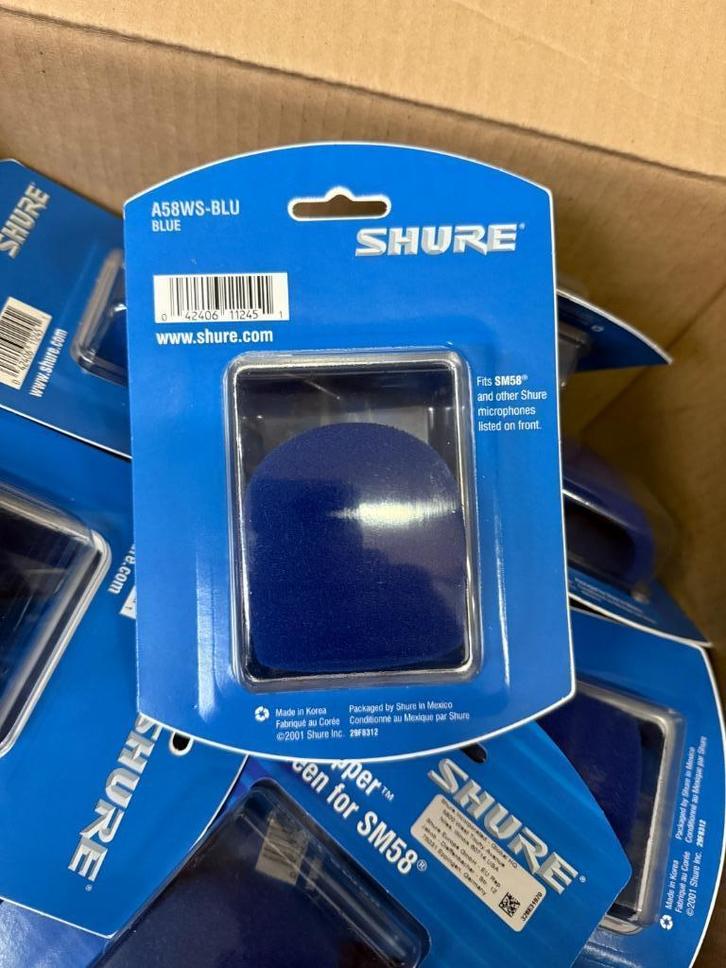 Shure Microfoon windscreen filter blauw, Muziek en Instrumenten, Microfoons, Nieuw, Zangmicrofoon, Ophalen