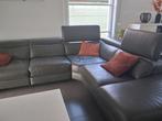 Hoeksalon leder grege, Huis en Inrichting, Ophalen, Gebruikt, Leer, Modern