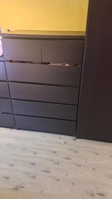 Malm ikea ladekast met 6 lades zwartbruin beschikbaar voor biedingen