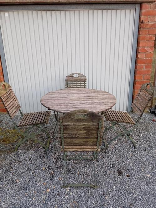 Inklapbare Tuinset met 4  Inklapbare Stoelen/  AFGEPRIJSD, Tuin en Terras, Tuinsets en Loungesets, Zo goed als nieuw, Tuinset