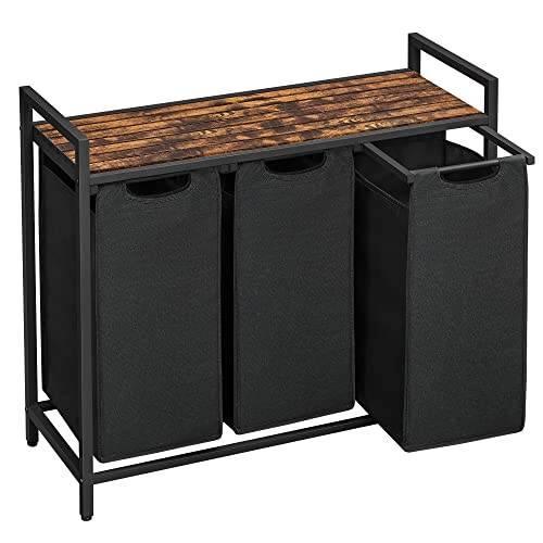 Industriële Wasmand 3 uitneembare zakken met legplank, Huis en Inrichting, Badkamer | Badtextiel en Accessoires, Zo goed als nieuw