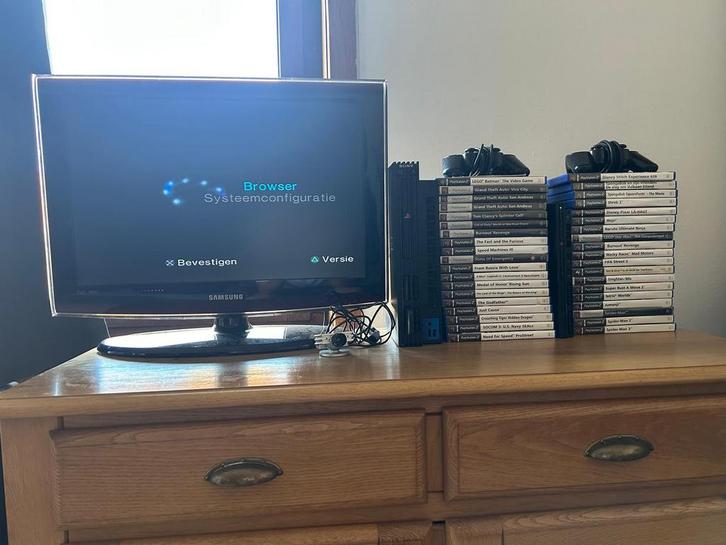 PlayStation 2 Phat & Slim + 38 games (vaste prijs), Games en Spelcomputers, Spelcomputers | Sony PlayStation 2, Gebruikt, Phat