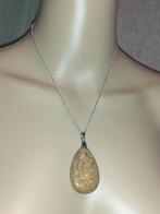 Ketting edelsteen hanger gele jaspis druppel, Handtassen en Accessoires, Kettingen, Bruin, Verzenden, Nieuw, Steen of Mineraal