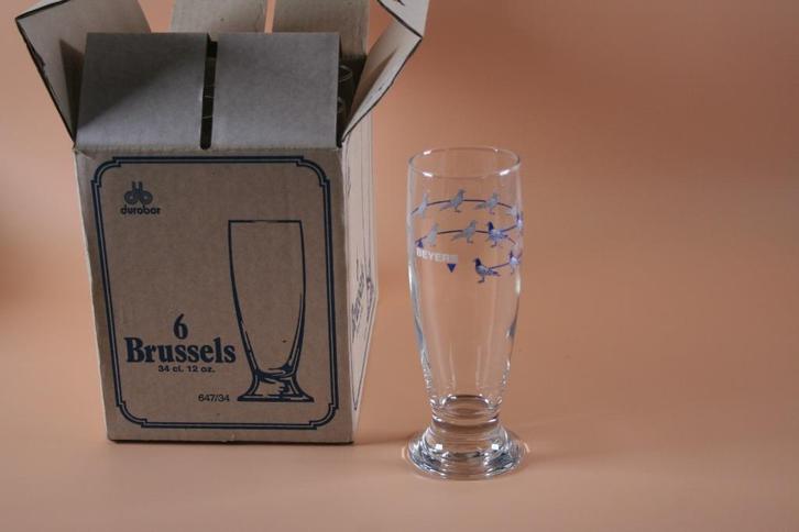 6 x durobar met duiven, Verzamelen, Glas en Drinkglazen, Ophalen of Verzenden
