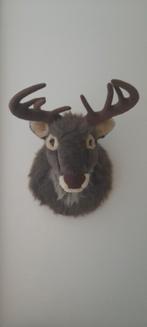 Decoratieve pluchen hertenkop voor aan muur, Ophalen, Zo goed als nieuw