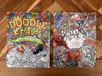 2 kleurboeken: Doodle Chaos & Manic Botanic, Enlèvement, Comme neuf