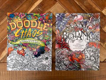 2 kleurboeken: Doodle Chaos & Manic Botanic disponible aux enchères