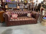 Chesterfield schapenlederen zetel 3-zit, Antiek en Kunst, Ophalen