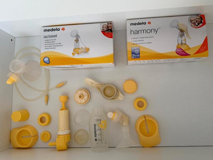 Medela Harmony handkolf en Medela Lactaset, Kinderen en Baby's, Babyvoeding en Toebehoren, Zo goed als nieuw, Borstkolf, Ophalen
