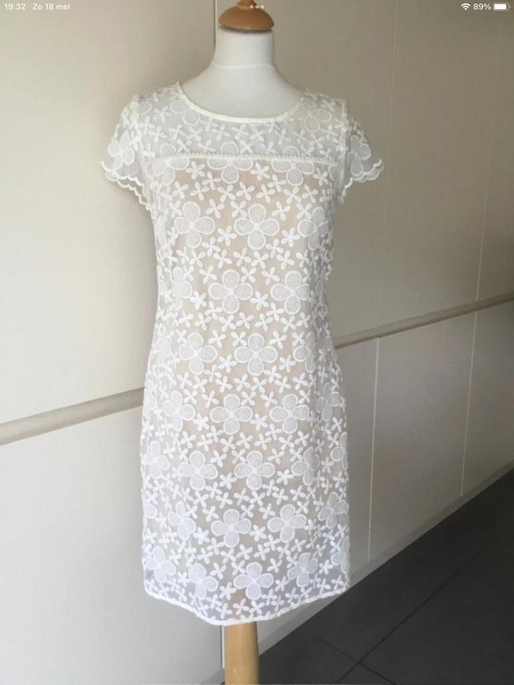 Marie Mero jurkje 36/38, Kleding | Dames, Jurken, Zo goed als nieuw, Maat 36 (S), Wit, Boven de knie, Ophalen of Verzenden