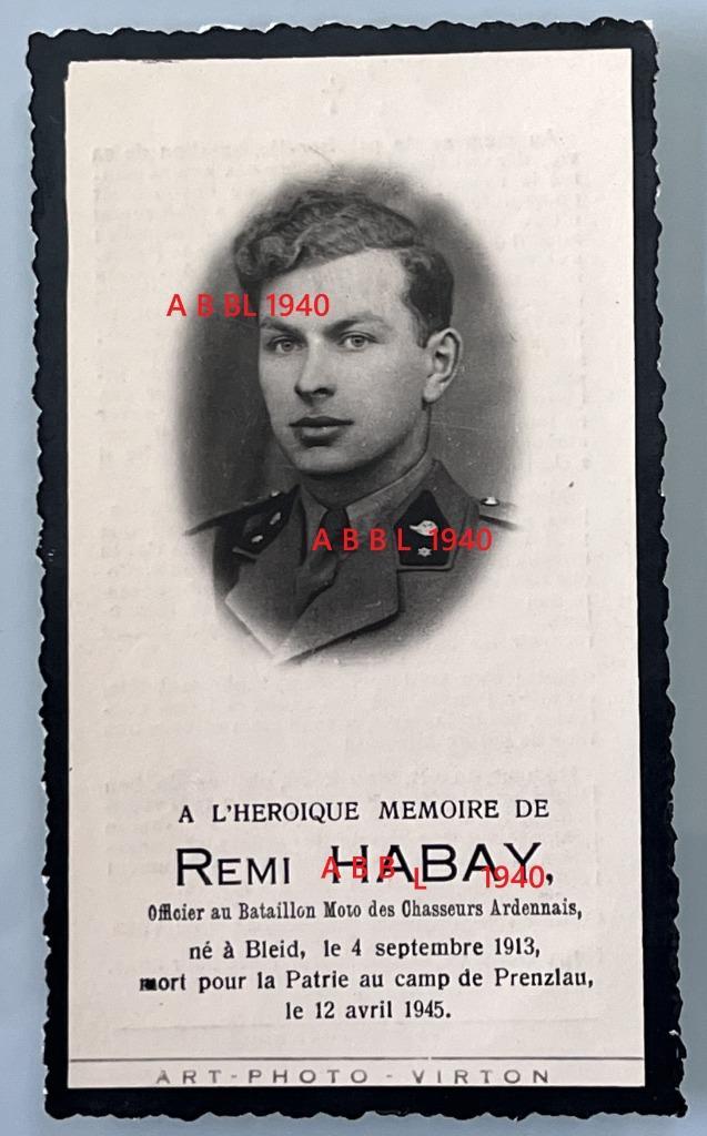 ABBL Ardeense jager mei 1940 Moorsele KIA, Verzamelen, Militaria | Algemeen, Landmacht, Foto of Poster, Ophalen of Verzenden