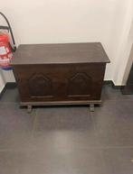 Rustieke kist: uitgesneden eikenhouten poten versierd panele, Ophalen, Gebruikt, 100 tot 150 cm, Eikenhout