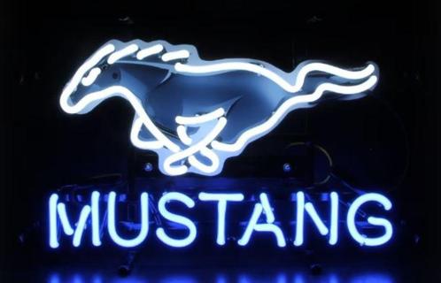 Ford Mustang neon en veel andere garage showroom decoratie, Verzamelen, Merken en Reclamevoorwerpen, Nieuw, Lichtbak of (neon) lamp