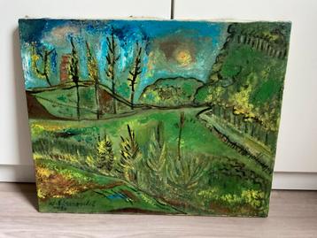 Schilderij met landschap en bomen beschikbaar voor biedingen