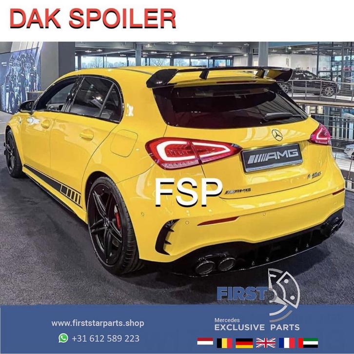 W177 A45 AMG DAK SPOILER Mercedes A Klasse 2018-2022 ZWART D, Auto-onderdelen, Carrosserie, Achterklep, Mercedes-Benz, Achter