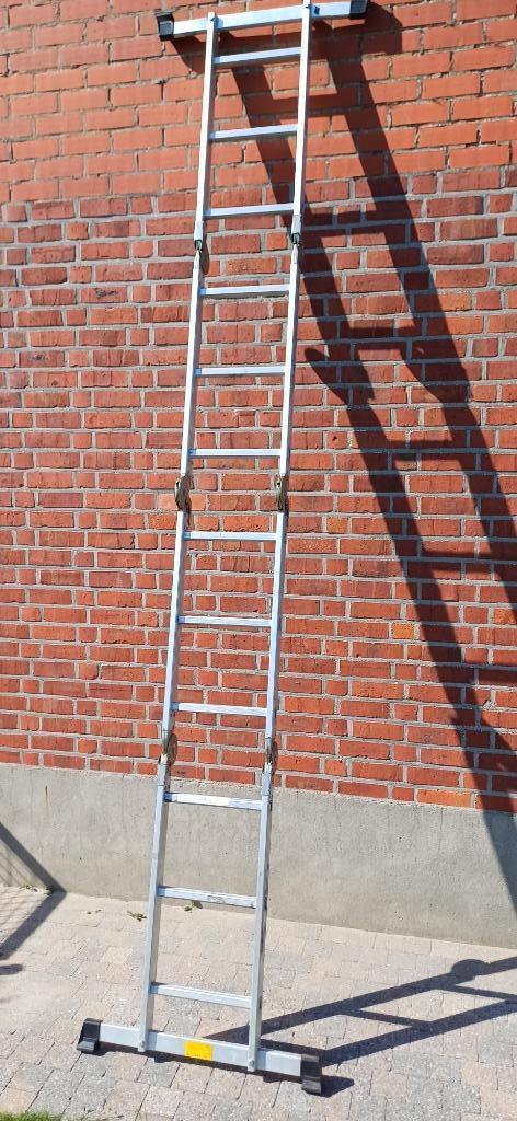 vouwladder 4 delen, Doe-het-zelf en Bouw, Ladders en Trappen, Gebruikt, Ladder, 2 tot 4 meter, Ophalen