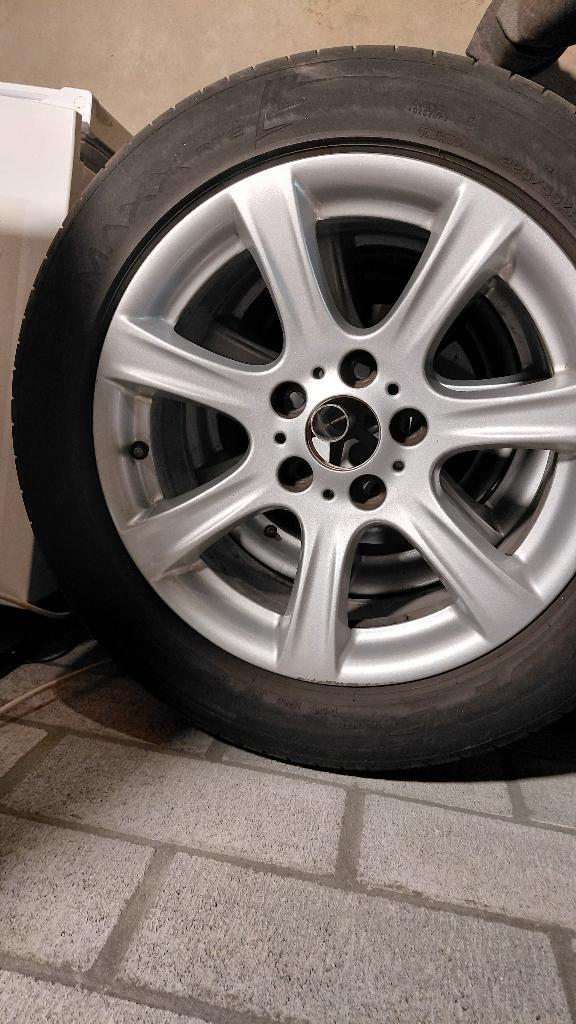 4 zomerbanden Dunlop Sport Maxx op BMW velg 225 55 ZR 17, Auto-onderdelen, Banden en Velgen, Banden en Velgen, Zomerbanden, 17 inch