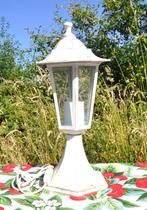 lampe reverbère metal blanc et verre, Ophalen of Verzenden