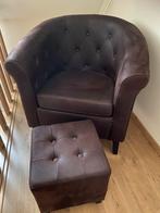 Zeteltje en poef, Huis en Inrichting, Fauteuils, Ophalen, Zo goed als nieuw