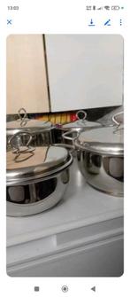4 casseroles, Huis en Inrichting, Keuken | Potten en Pannen, Inox, Gebruikt, Inductieplaat, Ophalen