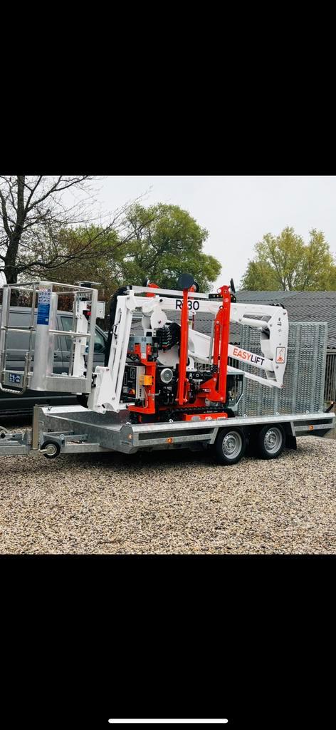 Spinhoogwerker met aanhangwagen, Zakelijke goederen, Machines en Bouw | Liften, Steigers en Ladders, Ophalen