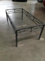 Salontafel glas metaal, Huis en Inrichting, Tafels | Salontafels, Ophalen, Gebruikt, Glas
