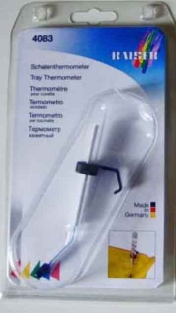 Thermometer, maatbeker, opslagfles