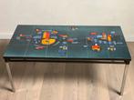 Vintage tegeltafel, Huis en Inrichting, Tafels | Salontafels, Ophalen, Zo goed als nieuw, Metaal