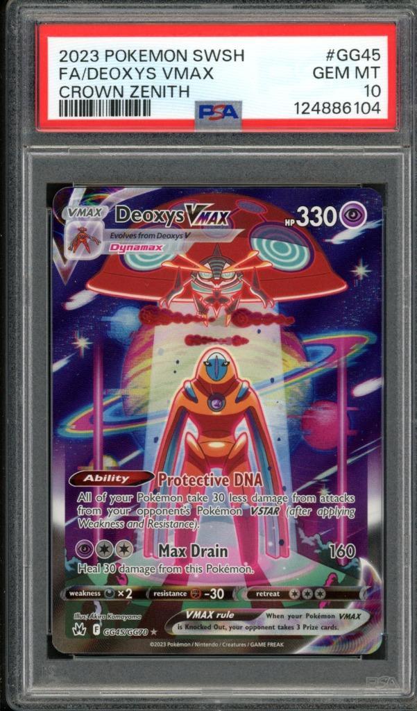 Deoxys VMAX PSA 10 - GG45/GG70 - Crown Zenith 2023, Hobby en Vrije tijd, Verzamelkaartspellen | Pokémon, Zo goed als nieuw, Losse kaart