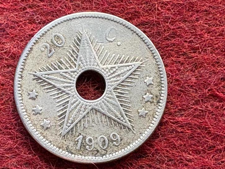 Belgisch Congo - 20 centiem 1909 (#011#), Postzegels en Munten, Munten | Afrika, Losse munt, Ophalen of Verzenden