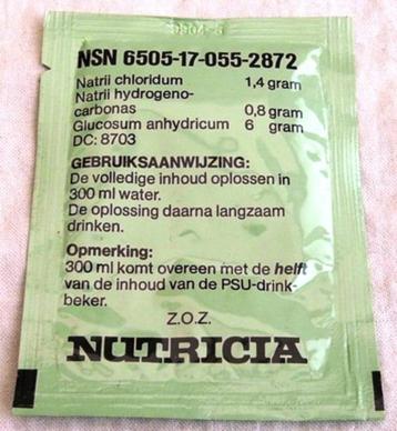 Zakje Natriumzout, Nutricia, in verpakking, KL, 1987.(Nr.10)