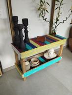 Table en palette Upcycling multi couleur., Huis en Inrichting, 100 tot 150 cm, Palette, Ophalen of Verzenden, Zo goed als nieuw