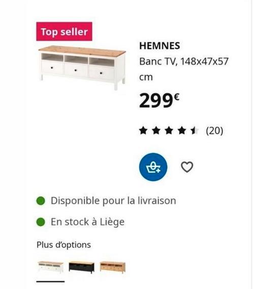 Hemnes tv-meubel, Huis en Inrichting, Woonaccessoires | Kapstokken, Zo goed als nieuw, Ophalen of Verzenden