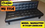 VX Slaapbanken NIEUW in zwart Lederlook NU PROMO + Levering, Huis en Inrichting, Ophalen of Verzenden, Nieuw, Zwart, 90 cm