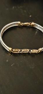 Bracelet homme or 750 et acier, Handtassen en Accessoires, Armbanden, Ophalen of Verzenden, Zo goed als nieuw, Geel, Goud