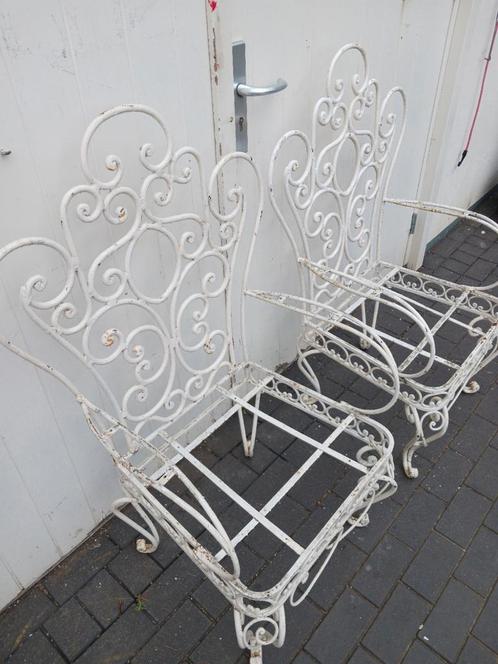 Antieke Franse tuinstoelen ijzer, Tuin en Terras, Tuinstoelen, Ophalen