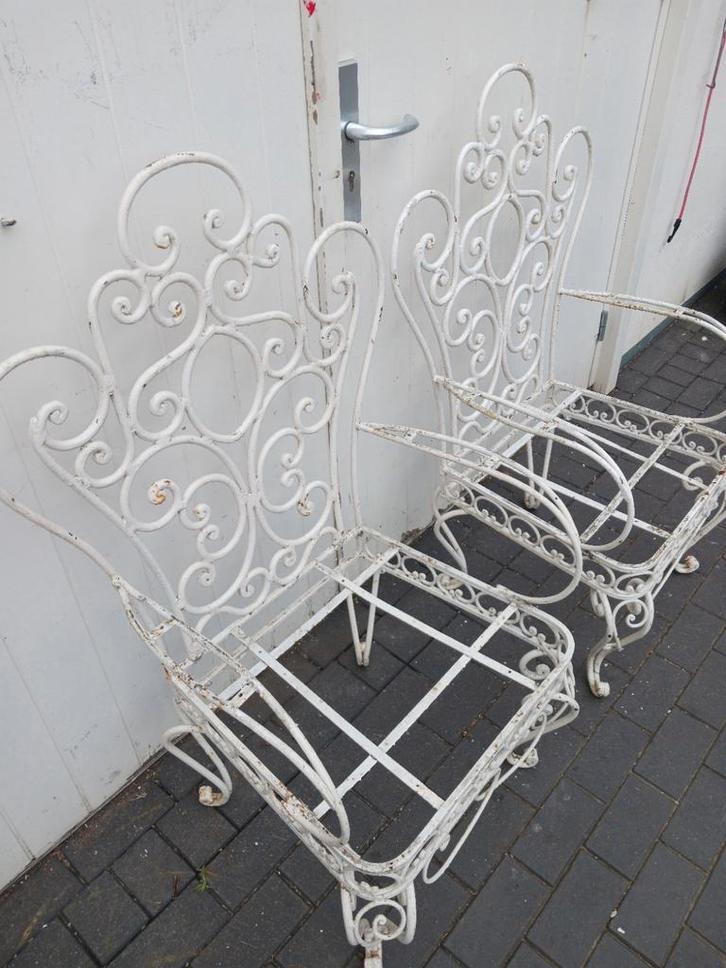 Antieke Franse tuinstoelen ijzer 100 euro, Tuin en Terras, Tuinstoelen, Ophalen