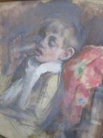 Arthur Navez (1881-1931) Jeune garçon convalescent gouache, Ophalen of Verzenden