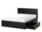 Ikea Malm bedframe - zwartbruin (180x200cm), Ophalen, Gebruikt, Bruin, Tweepersoons