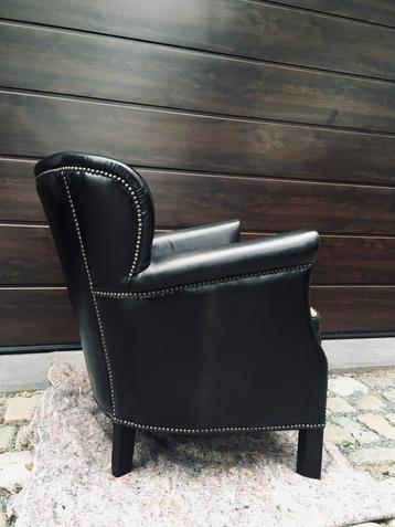 Vintage lederen Professor fauteuil met Kelim zitkussen beschikbaar voor biedingen