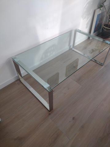 Salontafel glas met chroom beschikbaar voor biedingen