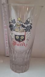 Duvel Moortgat, Tulp glas, embleem relief, geribd., Verzamelen, Biermerken, Ophalen of Verzenden, Gebruikt, Glas of Glazen, Duvel