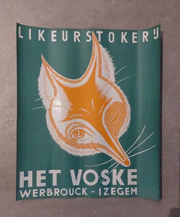 Affiche ancienne de la distillerie de liqueur Het Voske Werb, Enlèvement ou Envoi, Comme neuf