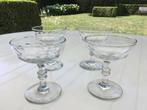Set van 4 Kristallen Champagnecoupes.  Set/4 €, Antiek en Kunst, Antiek | Glaswerk en Kristal, Ophalen