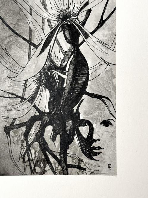 Eugène Eechaut (1928-2019) - surreal ink composition 1969, Antiek en Kunst, Kunst | Schilderijen | Modern, Ophalen of Verzenden