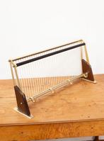 Vintage messing en hout wand kapstok mid century modern, Wandkapstok, Overige materialen, Ophalen of Verzenden, Zo goed als nieuw
