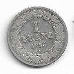 België: 1 frank Leopold 1 - 1835 = morin 24 = zeldzaam, Postzegels en Munten, Verzenden, Zilver, Losse munt, Zilver