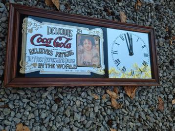 Coca cola klok en spiegel vintage beschikbaar voor biedingen