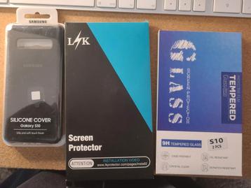 Samsung S10 (hoesje + 2 screenprotectors + 2 camerabeschermi